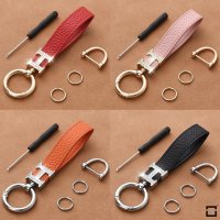 Decorative Leather Keychain With Crystal Decoincluding Keyring