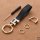 Decorative Leather Keychain With Crystal Decoincluding Keyring