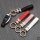 Decorative Leather Keychain With Crystal Decoincluding Keyring -