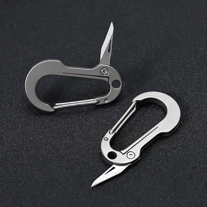 Porte-Clés Avec Un Couteau Multifonction Bien Aiguisé Titanium - Titane Coque de protection clé voiture - Vue détaillée 3