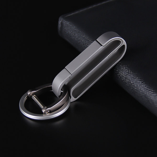 Titanium Keychain Carabiner With Belt Clip Including Carabiner And Keyring - Titanium