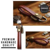 Premium Leather Keychain With Accented Seamsincluding Carabiner