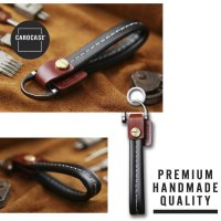 Premium Leather Keychain With Accented Seamsincluding Carabiner