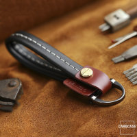 Premium Leather Keychain With Accented Seamsincluding Carabiner