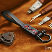 Premium Leather Keychain With Accented Seams