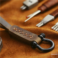 Premium Leather Keychain With Accented Seams