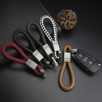 Premium Leather Keychain Including Carabiner - Anthracite/Dark Brown