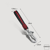 Schlüsselanhänger Lederband Inkl. Karabiner - Chrom/Dunkelbraun