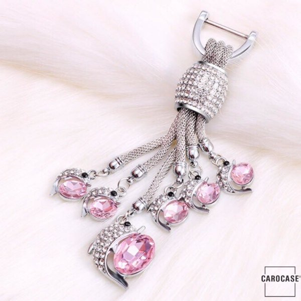 Decorative Keychain With Crystal Deco - Rose