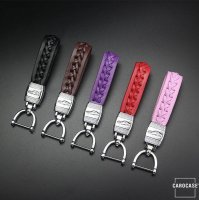 Dekorativer Schlüsselanhänger Lederband Inkl. Karabiner - Chrom/Rosa