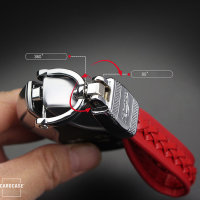 Dekorativer Schlüsselanhänger Lederband Inkl. Karabiner - Chrom/Rosa