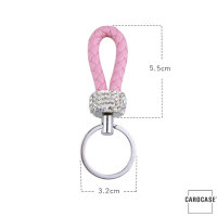 Mini Schlüsselanhänger Lederband Mit Kristalldekoinkl. Schlüsselring - Lila
