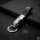 Exclusiver Schlüsselanhänger Lederband Mit LED Lichtinkl. Schlüsselring - Silber/Schwarz