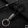 Carocase Leather Keychain With Crystal Decoincluding Keyring - Black