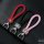 Exclusive Leather Keychain With Crystal Decoincluding Carabiner - Chrome/Rose