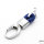 Mini Schlüsselanhänger Lederband Inkl. Karabiner - Chrom/Blau