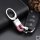 Mini Leather Keychain Including Carabiner - Chrome/Rose