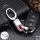 Mini Leather Keychain Including Carabiner - Chrome/Rose