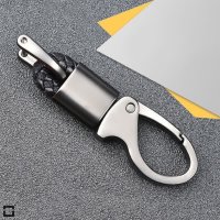 Solid Keychain Including Carabiner - Black