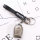 Exclusive Leather Keychain With Accented Seamsincluding Carabiner And Keyring - Black