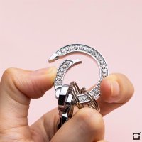 Decorative Keychain With Crystal Decoincluding Carabiner -