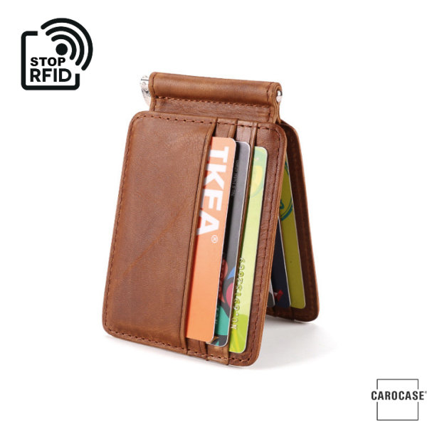 Leder Kreditkarten-Etui KTS18 mit Reißverschluß und RFID Schutz