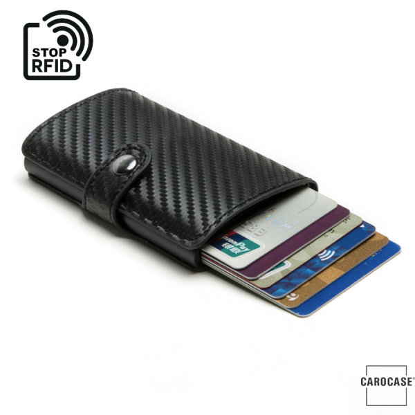 Carbon-Look Kreditkarten Etui Scheckkarteetui KTS8  mit Pop-Up Funktion und RFID Blocker