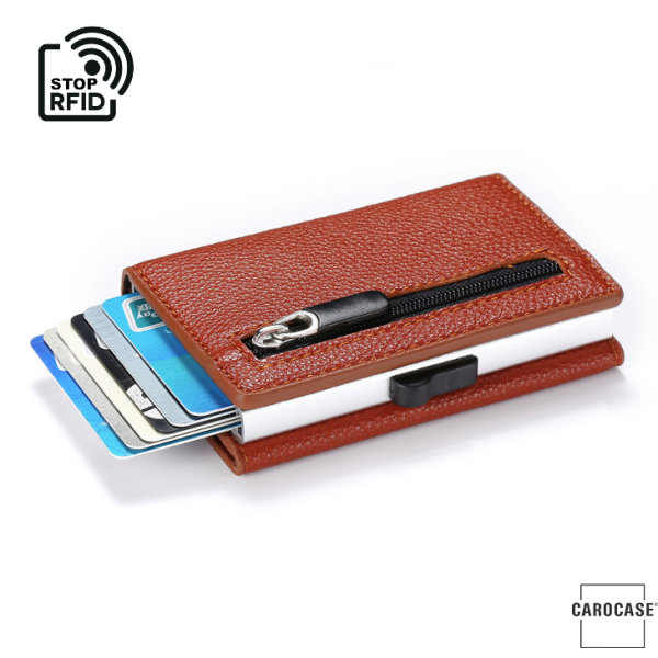 Carbon-Look Kreditkarten Scheckkartenetui KTS6 mit Pop-Up Funktion und RFID Blocker