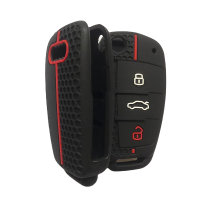 Silicone key cover (SEK22) for Audi keys - black/red