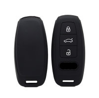 Coque de clé de voiture en silcone (SEK1) compatible avec Audi clés - noir