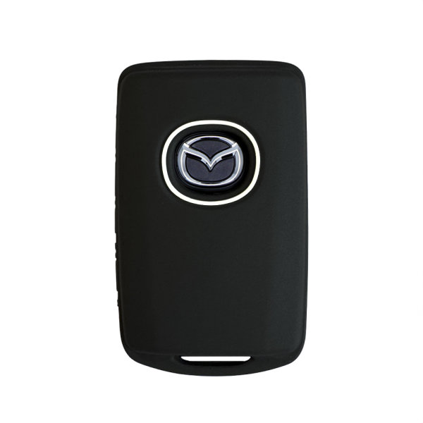 Coque de clé de voiture en silcone (SEK1) compatible avec Mazda clés - noir