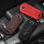 Silikon Alcantara Schutzhülle passend für Mazda Schlüssel + Lederband + Karabiner  SEK12-MZ2