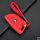 Silicone, Alcantara/leather key fob cover case fit for BMW B6, B7 remote key red