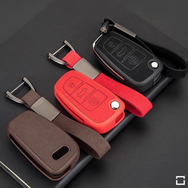 Silicone, Alcantara/leather key fob cover case fit for Audi AX3 remote key