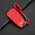 Cover Guscio / Copri-chiave silicone, Pelle Alcantara compatibile con Audi AX6 rosso
