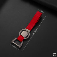 Cover Guscio / Copri-chiave silicone, Pelle Alcantara compatibile con Audi AX7 rosso