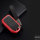 Cover Guscio / Copri-chiave silicone, Pelle Alcantara compatibile con Honda H13 rosso