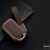 Silikon Alcantara Schutzhülle passend für Honda Schlüssel + Lederband + Karabiner rot SEK12-H14-3