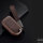 Silicone, Alcantara/leather key fob cover case fit for Honda H15 remote key brown