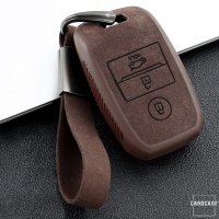 Cover Guscio / Copri-chiave silicone, Pelle Alcantara compatibile con Kia K7 nero