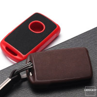 Silikon Alcantara Schutzhülle passend für Mazda Schlüssel + Lederband + Karabiner  SEK12-MZ5