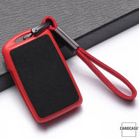 Silicone, Alcantara/leather key fob cover case fit for Mazda MZ5 remote key red