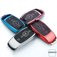 Black-Glossy Silikon Schutzhülle passend für Mercedes-Benz Schlüssel  SEK7-M9