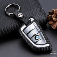 Silikon Carbon-Look Schlüssel Cover passend für BMW Schlüssel schwarz SEK3-B7