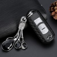 Coque de protection en silicone pour voiture Mazda clé télécommande MZ1, MZ2 noir