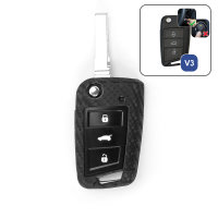 Coque de clé de voiture en TPU (SEK10) compatible avec Volkswagen, Audi, Skoda, Seat clés - noir