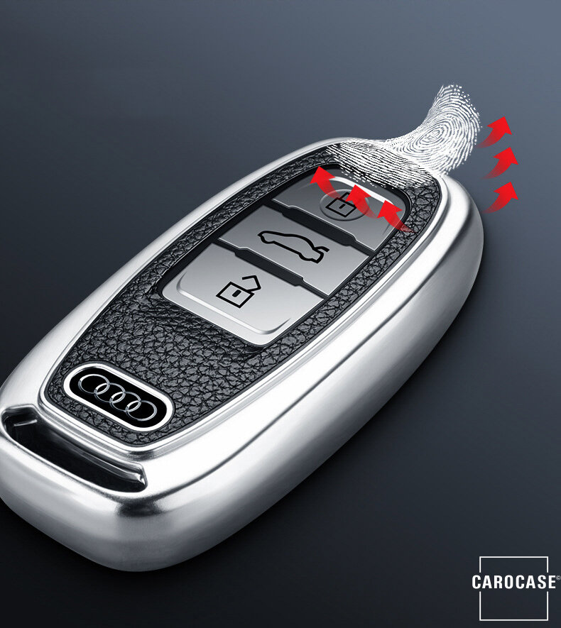 Silikon Leder-Look Schlüssel Cover passend für Audi Schlüssel  SEK13-AX4