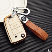 Glossy TPU Schlüsselhülle / Schutzhülle (SEK18) passend für Volkswagen, Audi, Skoda, Seat Schlüssel