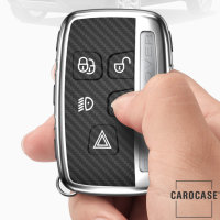 Glossy Carbon-Look Schlüssel Cover passend für Land Rover, Jaguar Schlüssel  SEK14-LR2