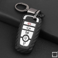 Silikon Carbon-Look Schlüssel Cover passend für Ford Schlüssel schwarz SEK3-F9